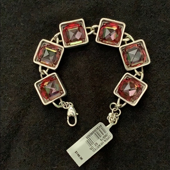Brighton Jewelry - Brighton Open Heart Pink and Red Crystal Bracelet